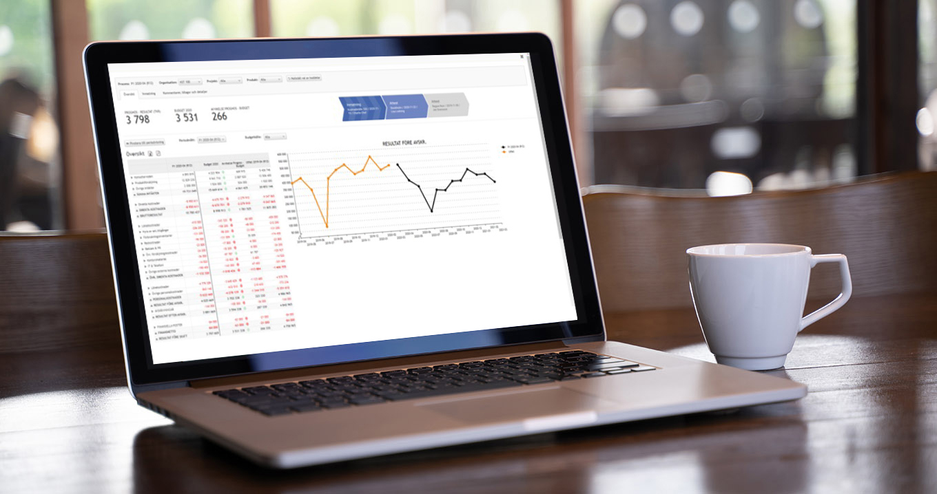 finansiell planering på datorskärm