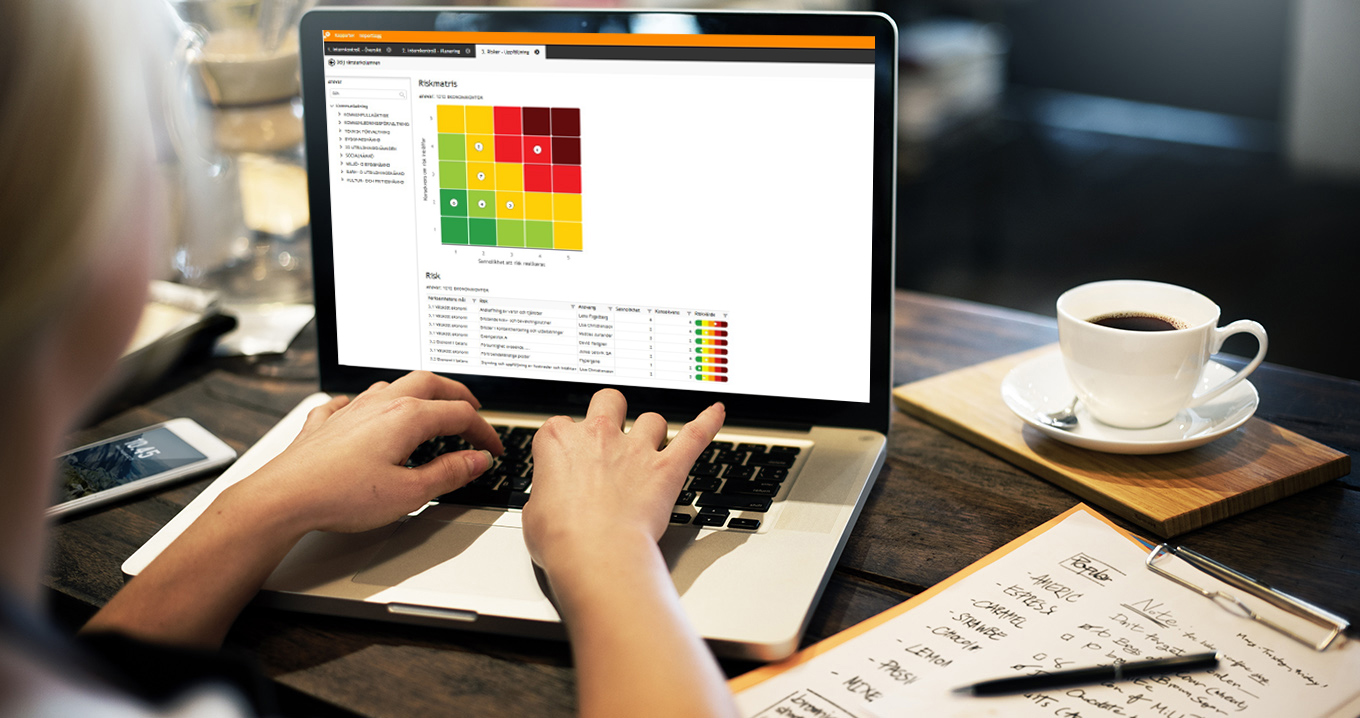 Riskmatris på dator